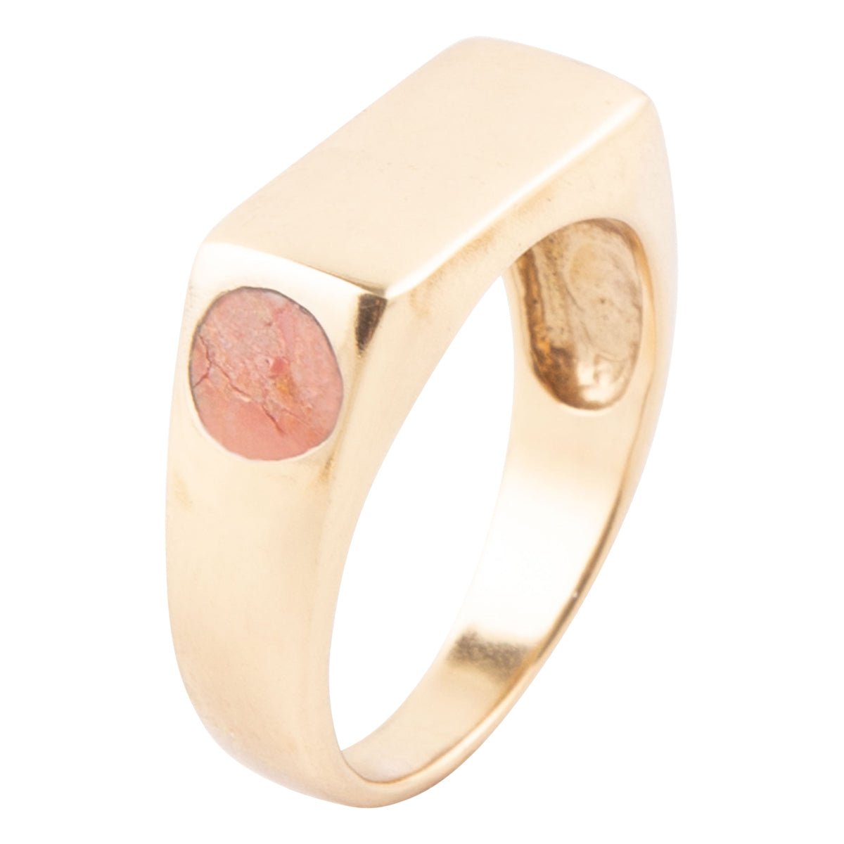 Signet Orange Sponge Coral and Bronze In The Hole Ring Barse Jewelry
