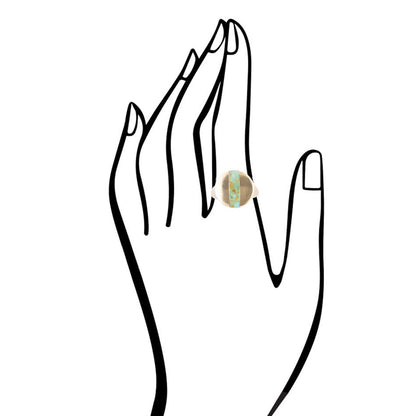 Signet Turquoise and Bronze Circle Ring Barse Jewelry