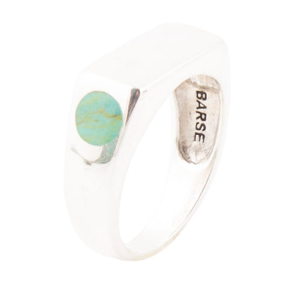 Signet Turquoise and Sterling Silver In The Hole Ring Barse Jewelry