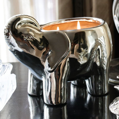Silver Elephant Candle