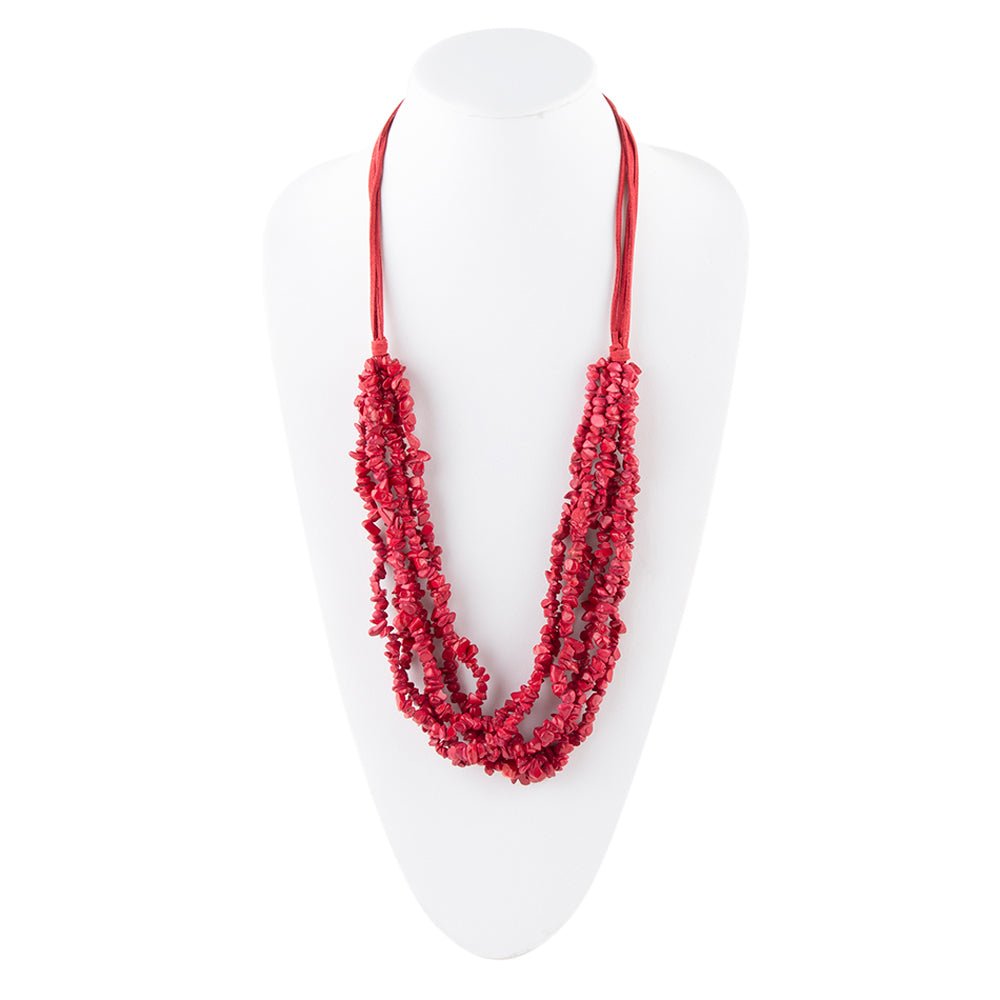 Six Strand Red Magnesite Necklace Barse Jewelry
