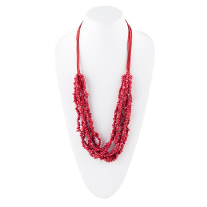 Six Strand Red Magnesite Necklace Barse Jewelry