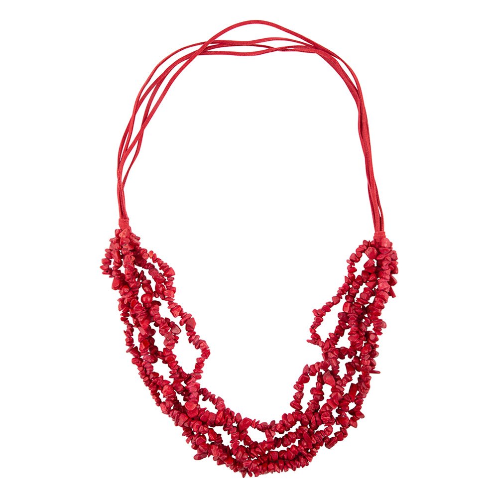 Six Strand Red Magnesite Necklace Barse Jewelry