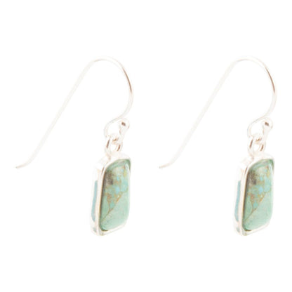 Small Blue Turquoise and Sterling Silver Drop Earrings Barse Jewelry