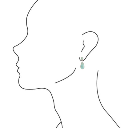 Smooth Teardrop Post Earring - Turquoise & Silver Barse Jewelry