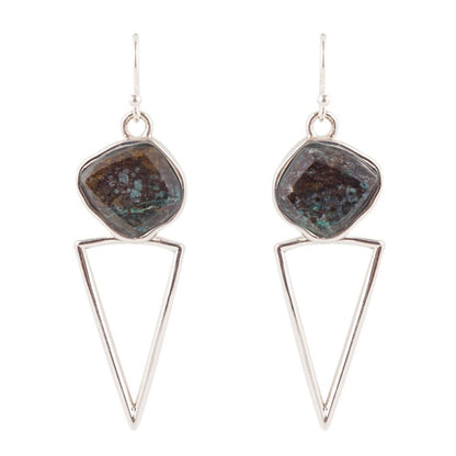 Sonoran Sunset and Sterling Silver Triangle Earrings Barse Jewelry