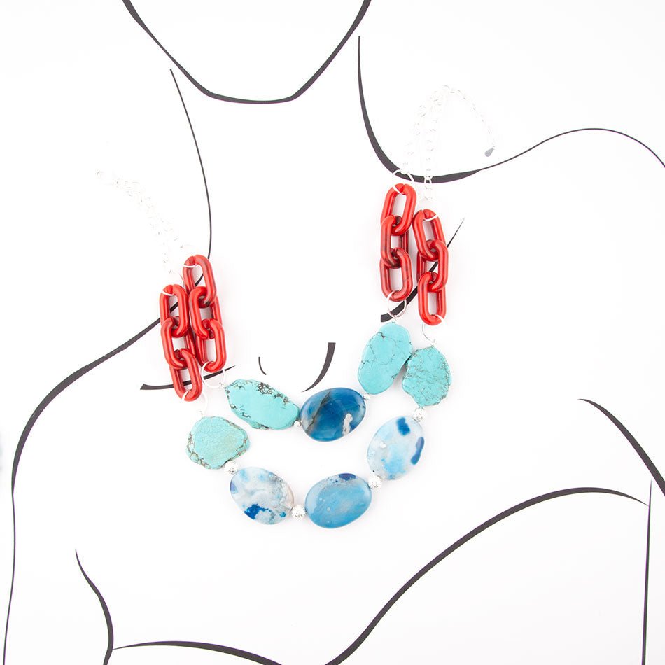 Southwest Mix Agate Statement Necklace Barse Jewelry