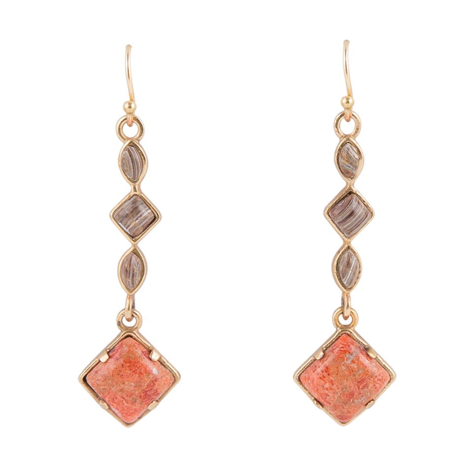Spicy Orange Coral Drop Earrings Barse Jewelry