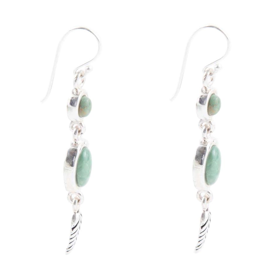 Splendor Turquoise Sterling Feather Earrings Barse Jewelry