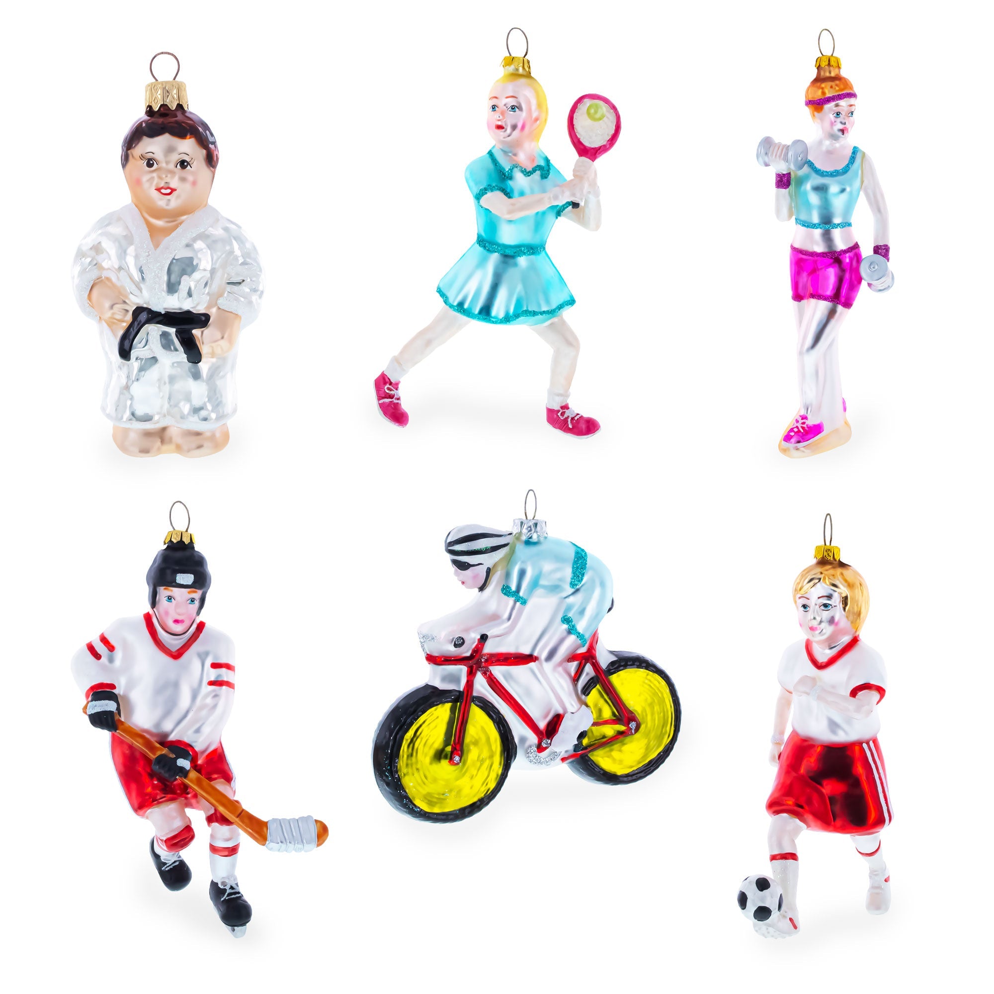 Tennis Racket Glass Christmas Ornament