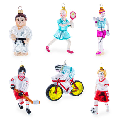 Tennis Racket Glass Christmas Ornament