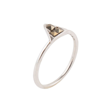 Stackable Marcasite and Sterling Silver Pyramid Ring Barse Jewelry