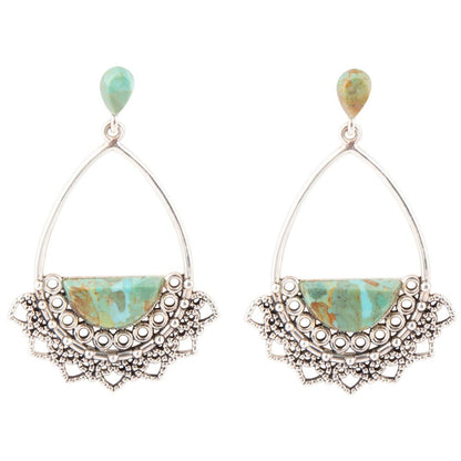 Sterling Silver Lace and Turquoise Earrings Barse Jewelry