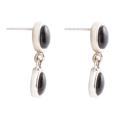 Sterling Silver Black Onyx Drop Earrings Barse Jewelry