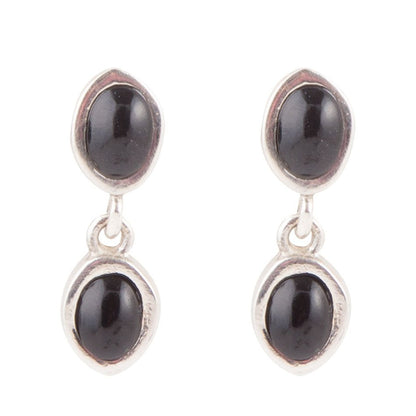 Sterling Silver Black Onyx Drop Earrings Barse Jewelry