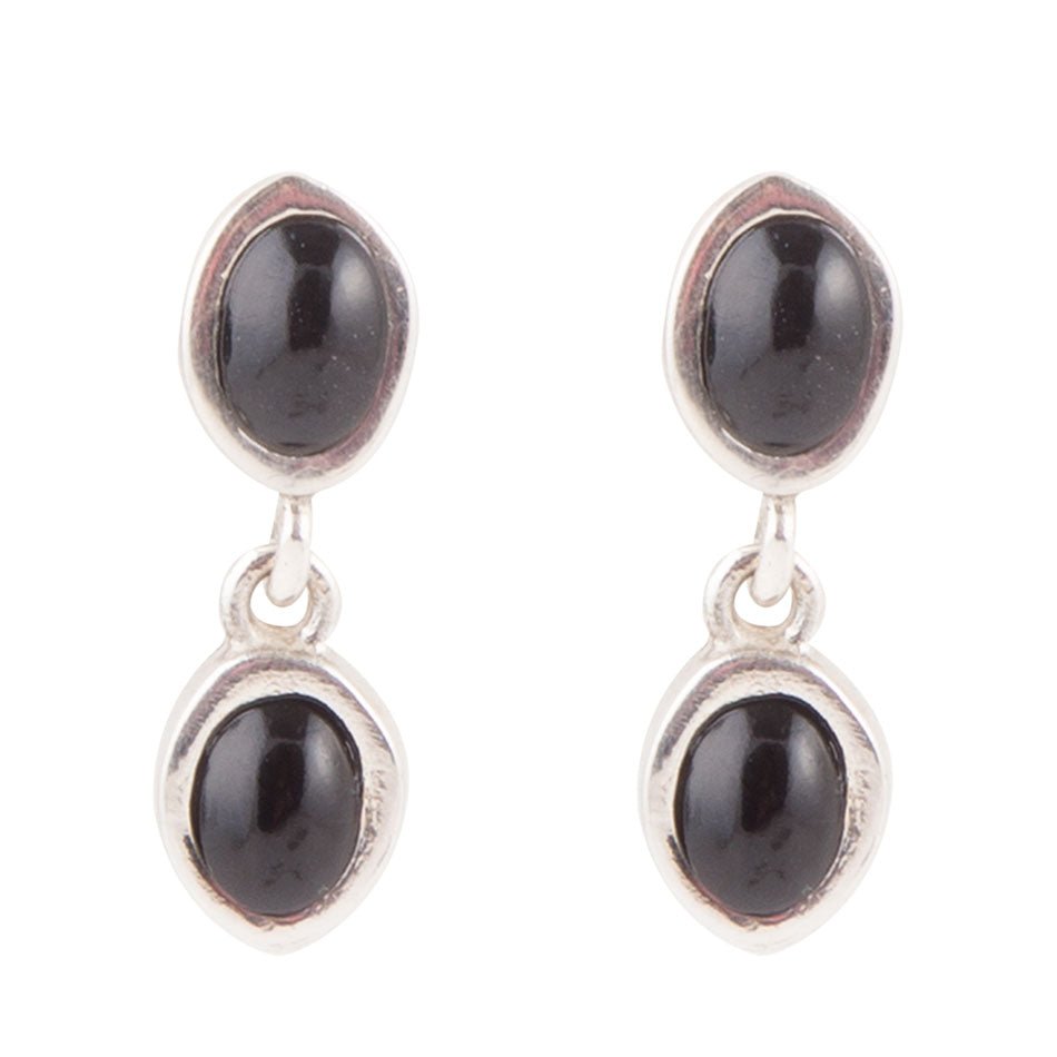 Sterling Silver Black Onyx Drop Earrings Barse Jewelry