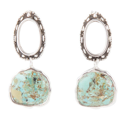 Sterling Silver Blue Turquoise Drop Earrings Barse Jewelry