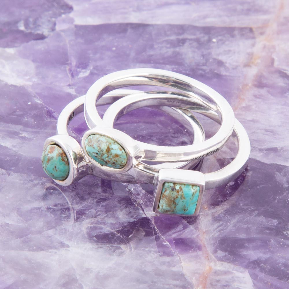 Sterling Silver Blue Turquoise Stackable Ring Barse Jewelry