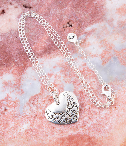 Sterling Silver Engraved Heart Pendant Neckalce Barse Jewelry