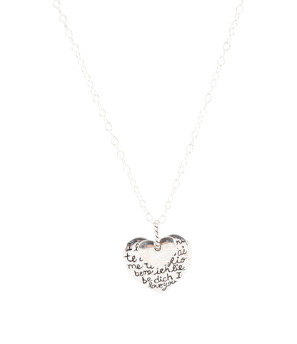 Sterling Silver Engraved Heart Pendant Neckalce Barse Jewelry
