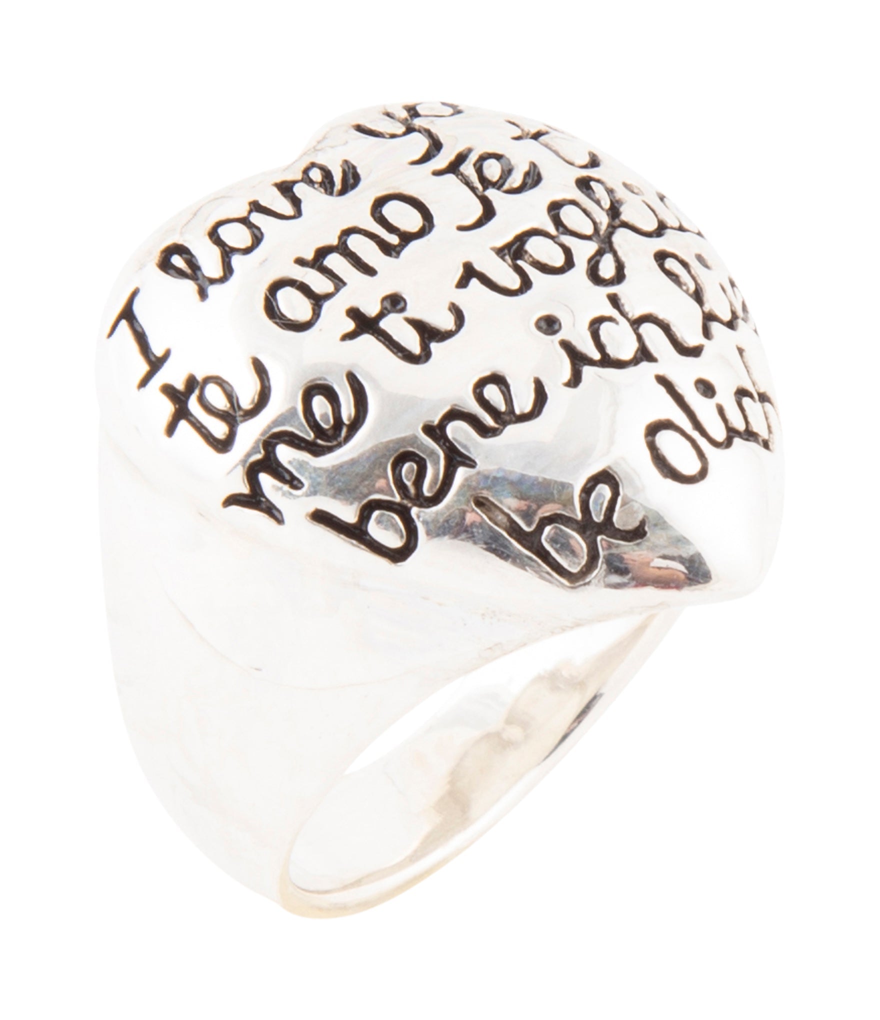 Sterling Silver Engraved Heart Statement Ring Barse Jewelry