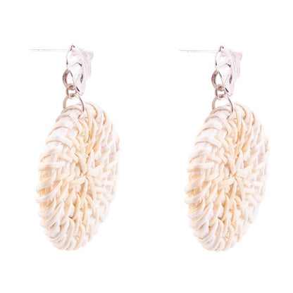 Sterling Silver Tan Rattan Statement Earrings Barse Jewelry