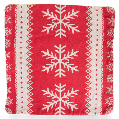 Set of 2 White Snowflakes on Red Christmas Throw Cushion Pillow Covers BestPysanky