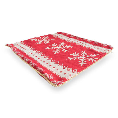 Set of 2 White Snowflakes on Red Christmas Throw Cushion Pillow Covers BestPysanky