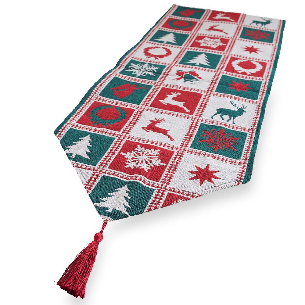 Reindeer Square Patterns Christmas Tablecloth Holiday Runner 75 Inches BestPysanky