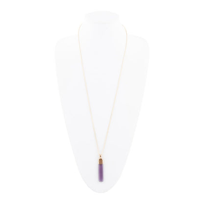 Straightaway Purple Amethyst Golden Necklace Barse Jewelry