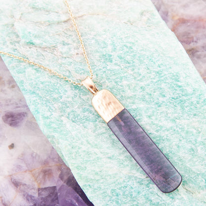 Straightaway Purple Amethyst Golden Necklace Barse Jewelry