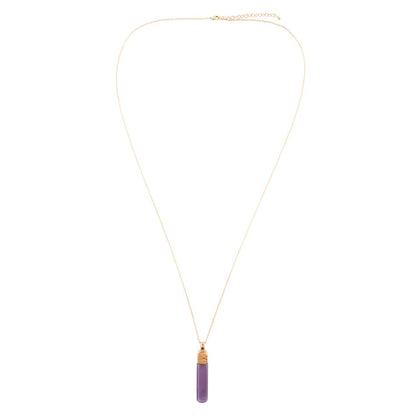 Straightaway Purple Amethyst Golden Necklace Barse Jewelry