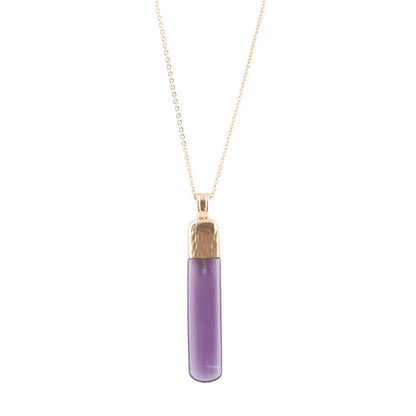 Straightaway Purple Amethyst Golden Necklace Barse Jewelry