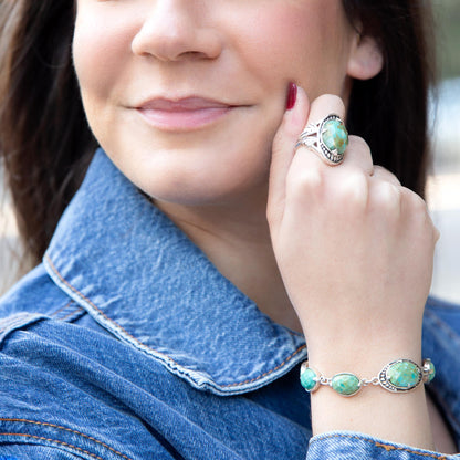Sweet Dreams Faceted Blue Turquoise and Sterling Silver Ring Barse Jewelry