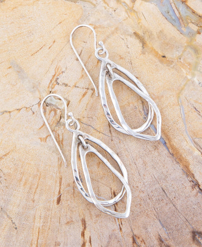 Swirled Sterling Silver Drop Earrings Barse Jewelry