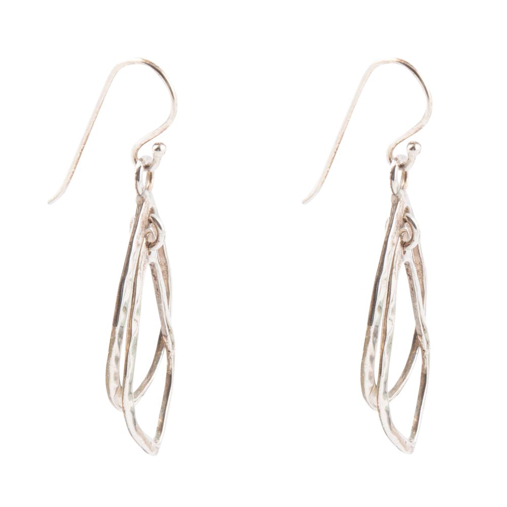 Swirled Sterling Silver Drop Earrings Barse Jewelry