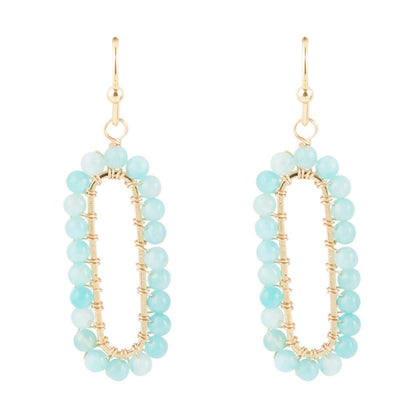 Teal Agate Endless Loop Earrings Barse Jewelry
