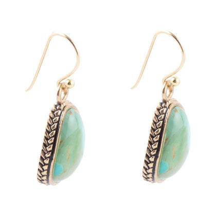 Teardrop Turquoise Drop Earrings Barse Jewelry