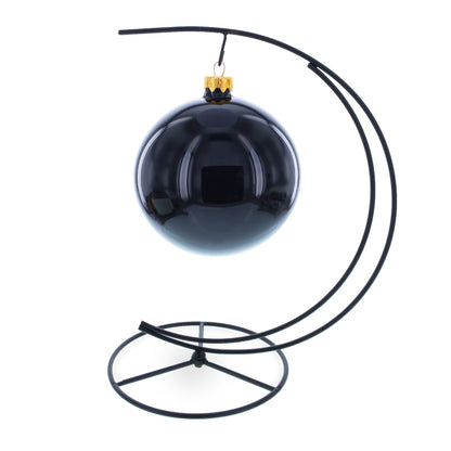 Double Curve Crescent Black Metal Photo Picture Frame and Ornament Display Stand 9.25 Inches