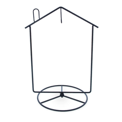 Black House-Shaped Hanging Photo Picture Frame and Metal Ornament Stand 8.7 Inches BestPysanky