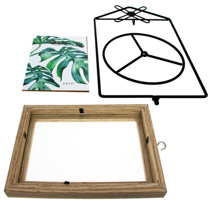 Black Windmill Roof House Hanging Photo Picture Frame and Metal Ornament Stand 10.15 Inches