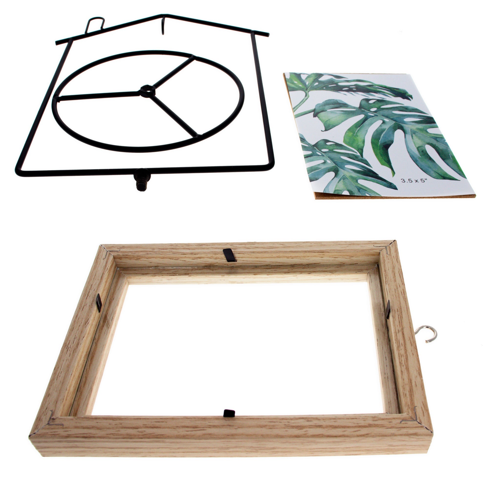 Black House-Shaped Hanging Photo Picture Frame and Metal Ornament Stand 8.7 Inches BestPysanky