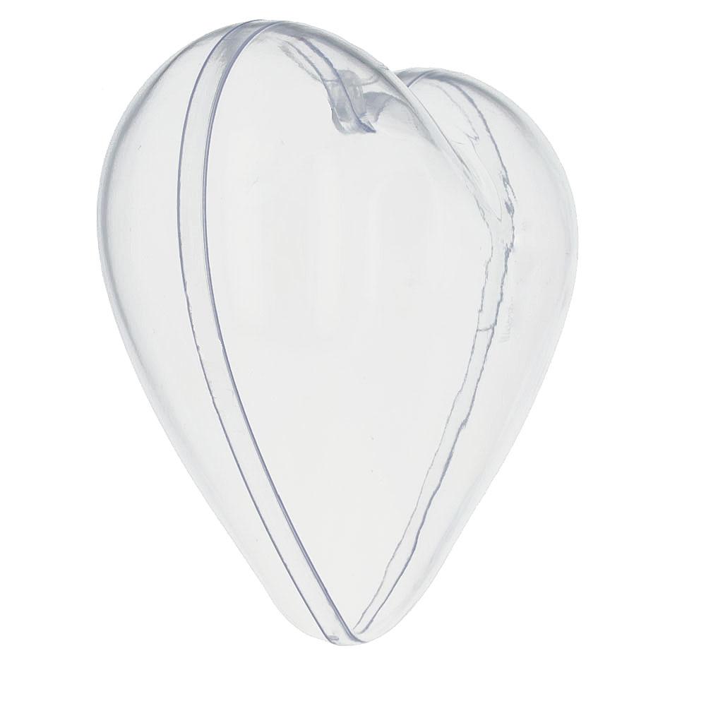 Set of 6 Clear Plastic Heart Ornaments DIY Craft 3 Inches