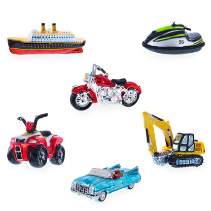 Wheel Excavator Glass Christmas Ornament