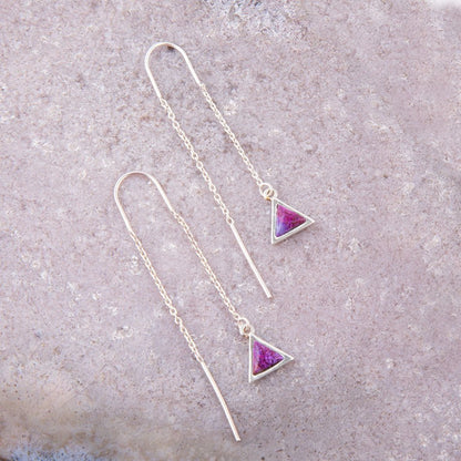 Triangle Threader Purple Turquoise and Sterling Silver Earrings Barse Jewelry
