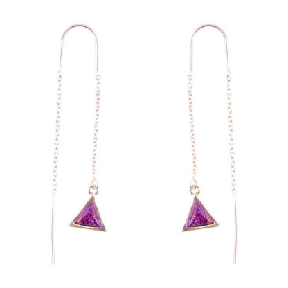 Triangle Threader Purple Turquoise and Sterling Silver Earrings Barse Jewelry