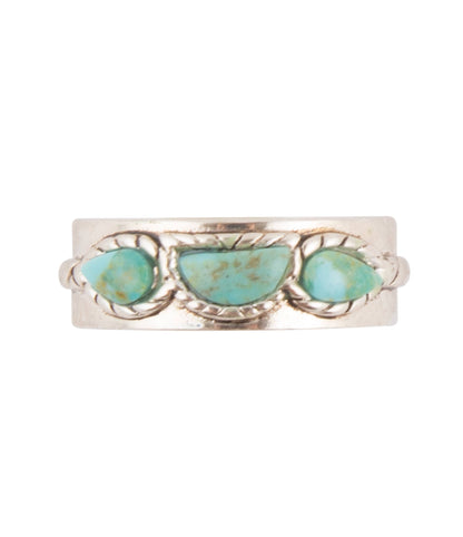 Triple Stone Simplicity Blue Turquoise and Sterling Silver Ring Barse Jewelry