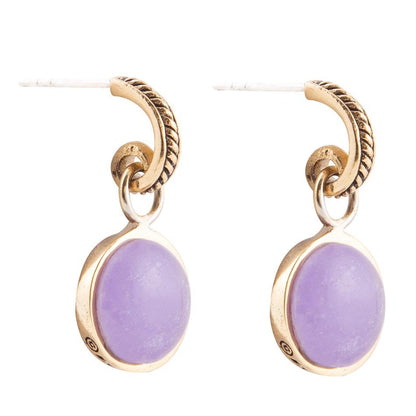 Tucson Charm Purple Quartz Golden Drop Earrings Barse Jewelry