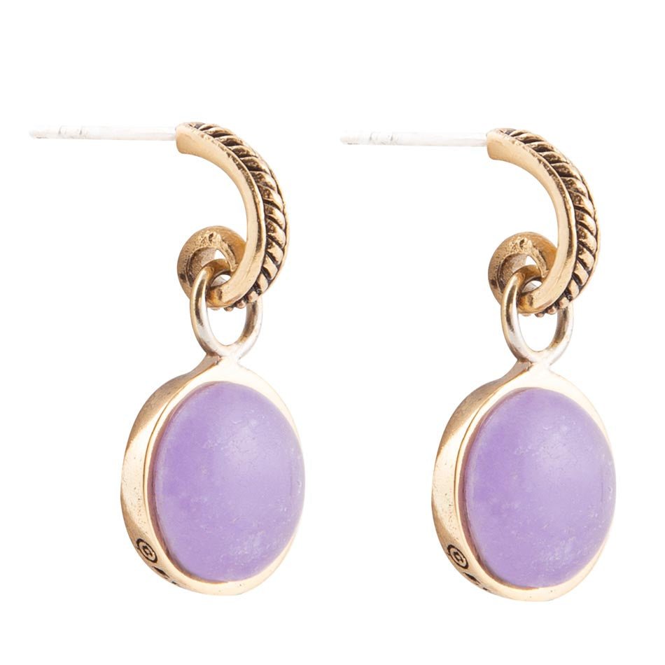 Tucson Charm Purple Quartz Golden Drop Earrings Barse Jewelry