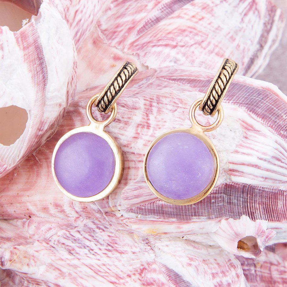 Tucson Charm Purple Quartz Golden Drop Earrings Barse Jewelry
